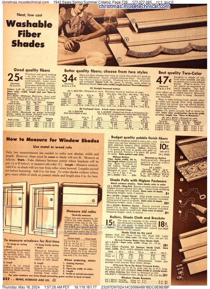 1942 Sears Spring Summer Catalog, Page 726