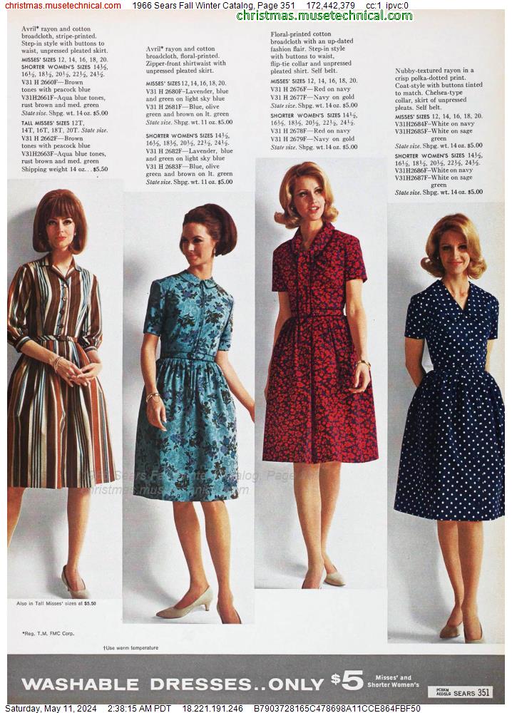 1966 Sears Fall Winter Catalog, Page 351