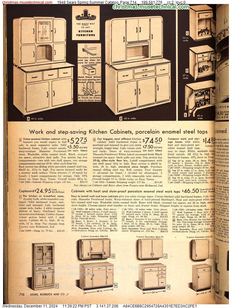 1948 Sears Spring Summer Catalog, Page 714