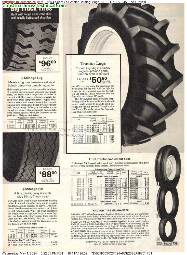 1974 Sears Fall Winter Catalog, Page 739