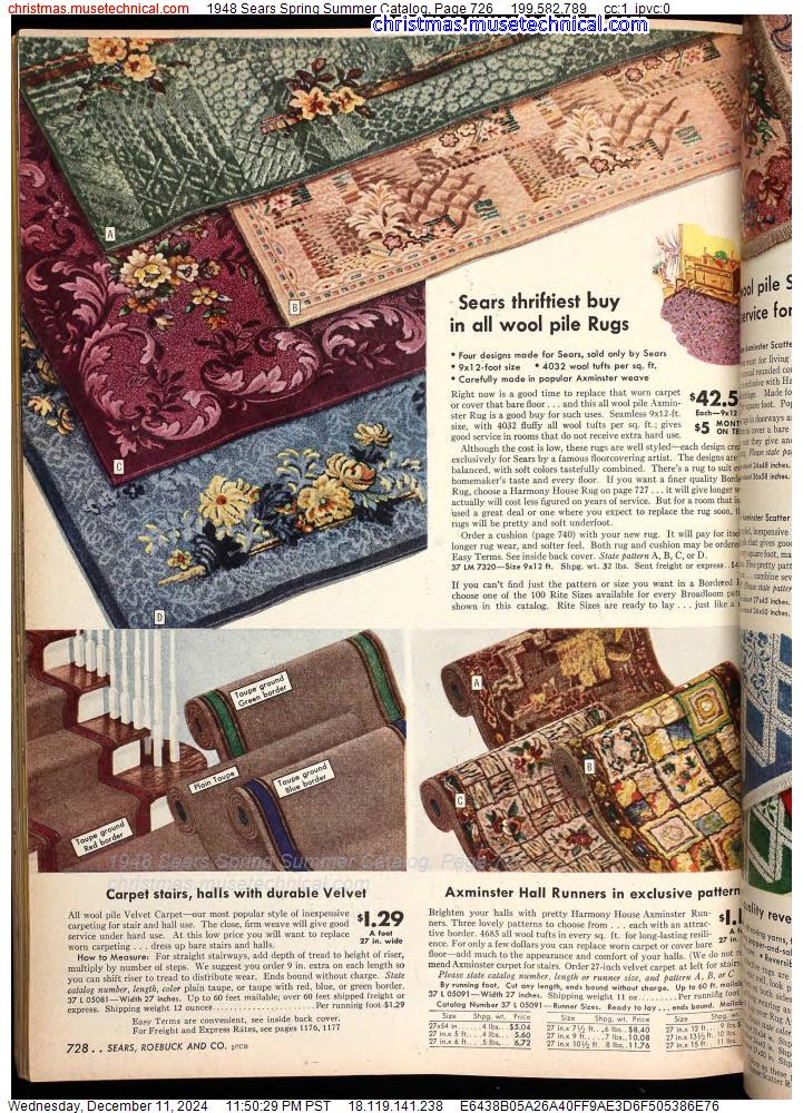 1948 Sears Spring Summer Catalog, Page 726