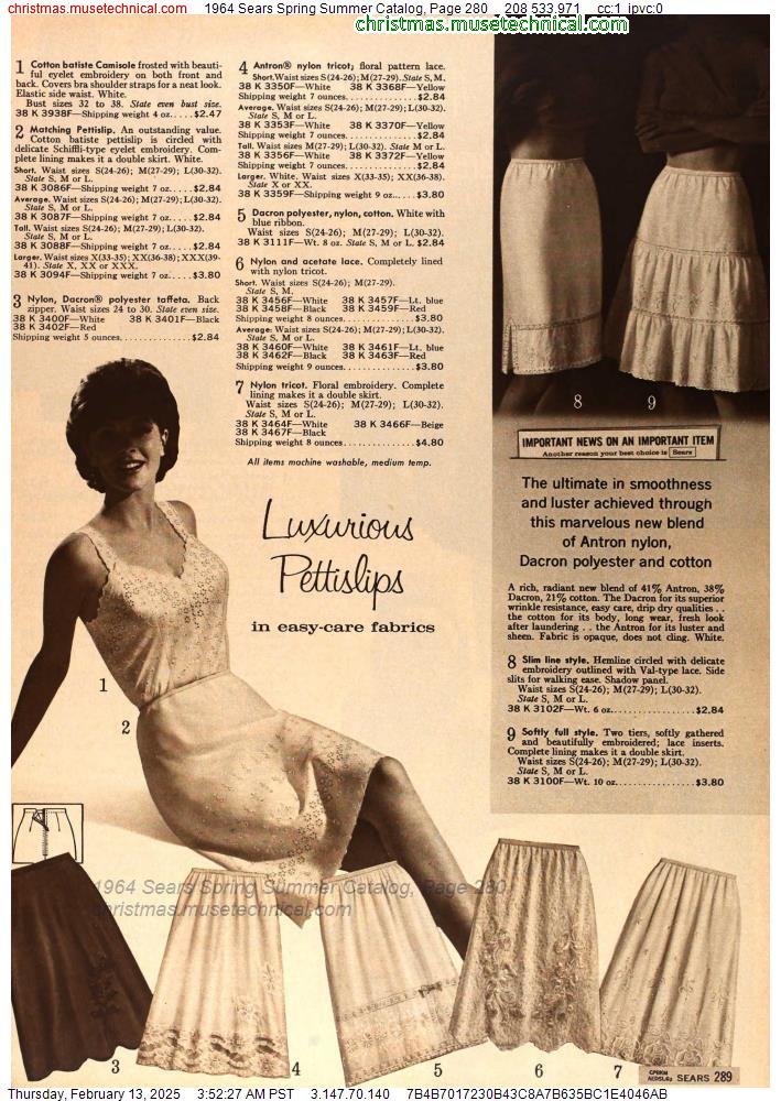 1964 Sears Spring Summer Catalog, Page 280