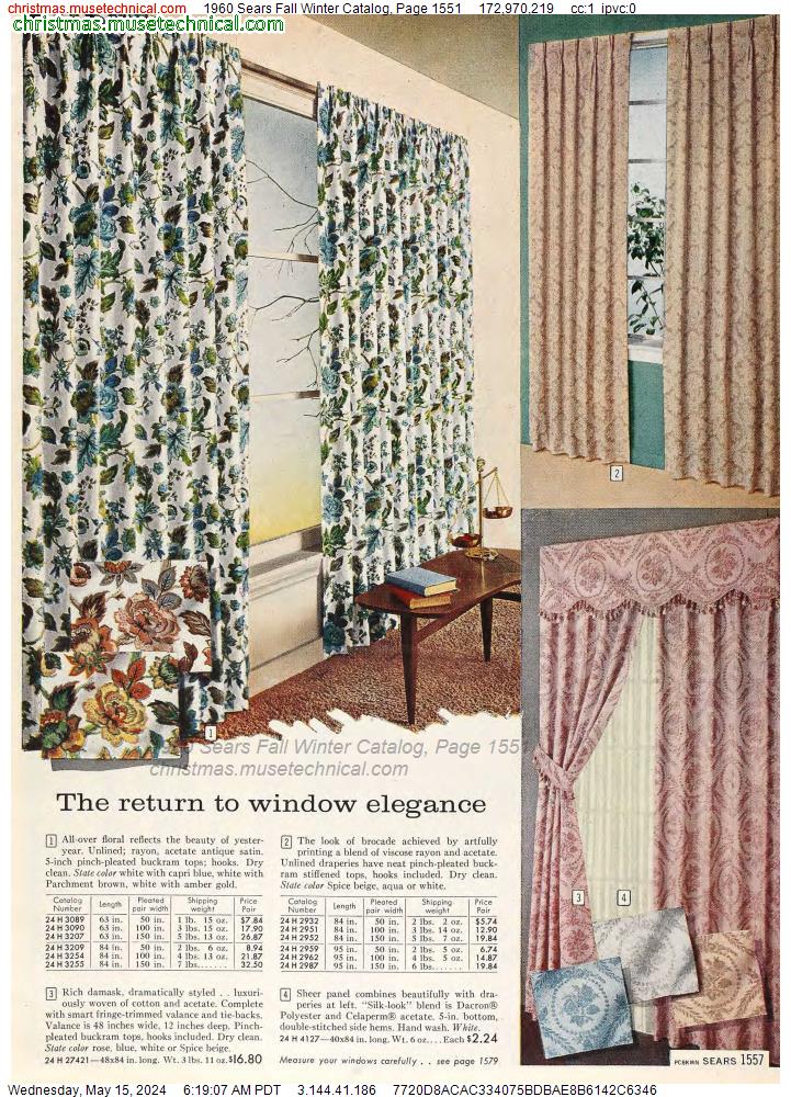 1960 Sears Fall Winter Catalog, Page 1551