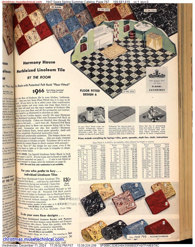 1947 Sears Spring Summer Catalog, Page 767