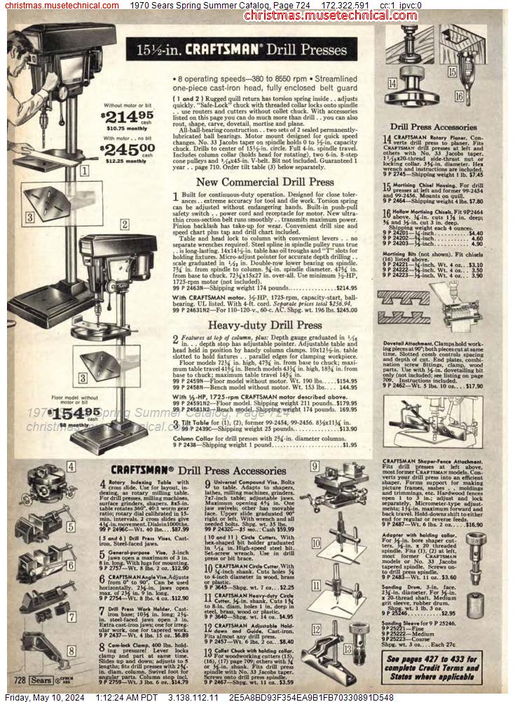 1970 Sears Spring Summer Catalog, Page 724