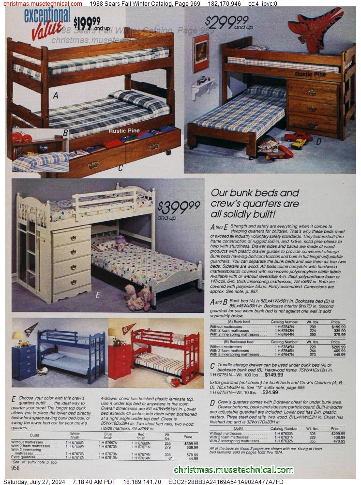 1988 Sears Fall Winter Catalog, Page 969