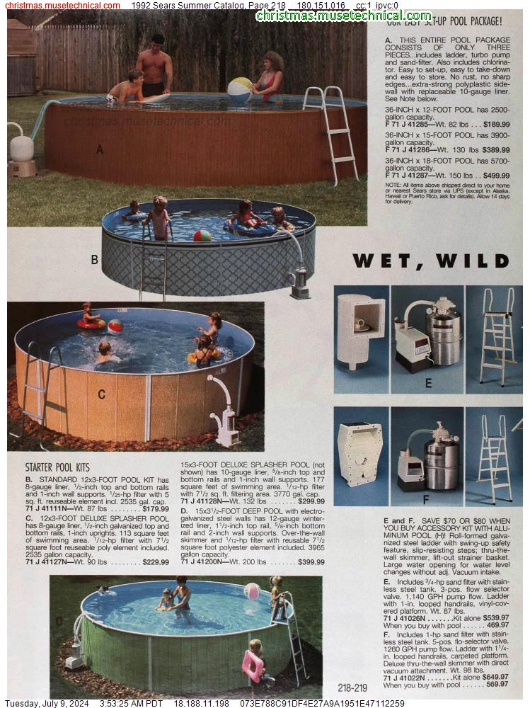 1992 Sears Summer Catalog, Page 218