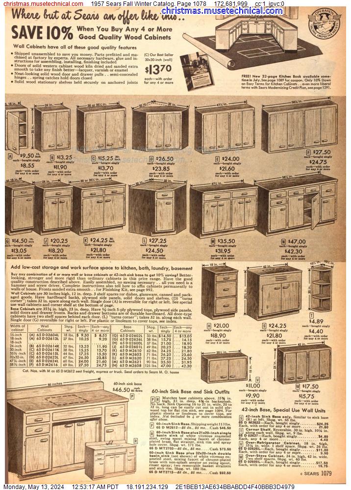 1957 Sears Fall Winter Catalog, Page 1078