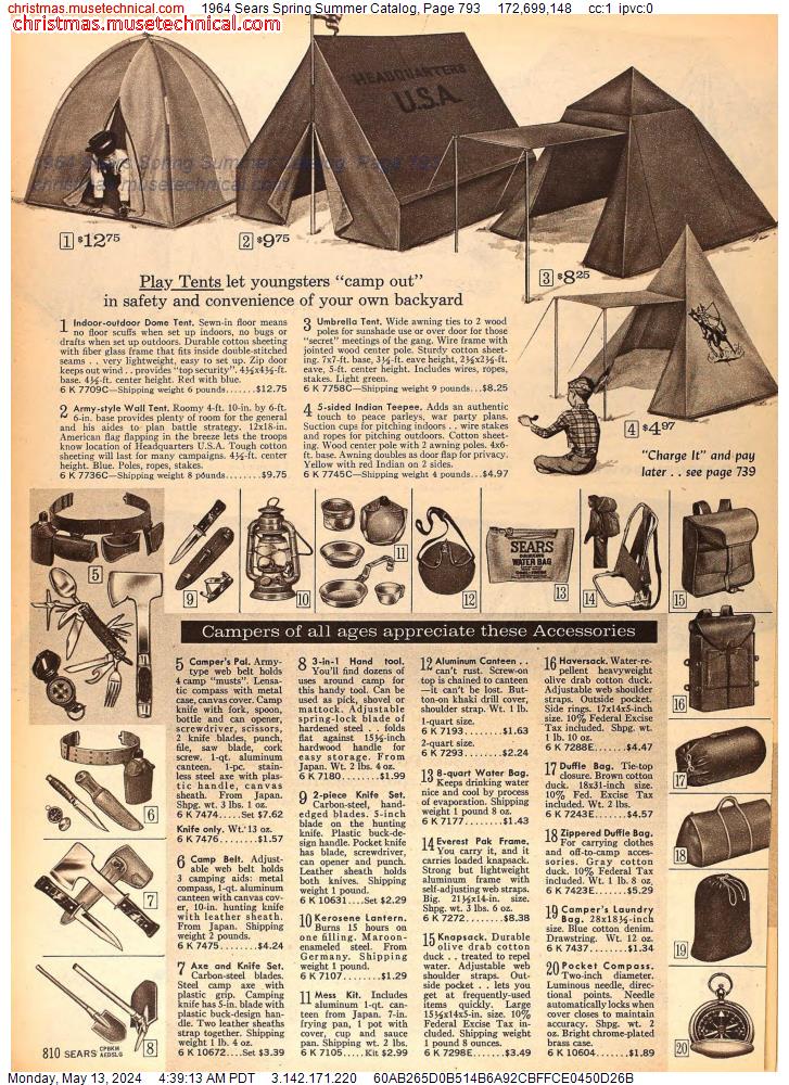 1964 Sears Spring Summer Catalog, Page 793
