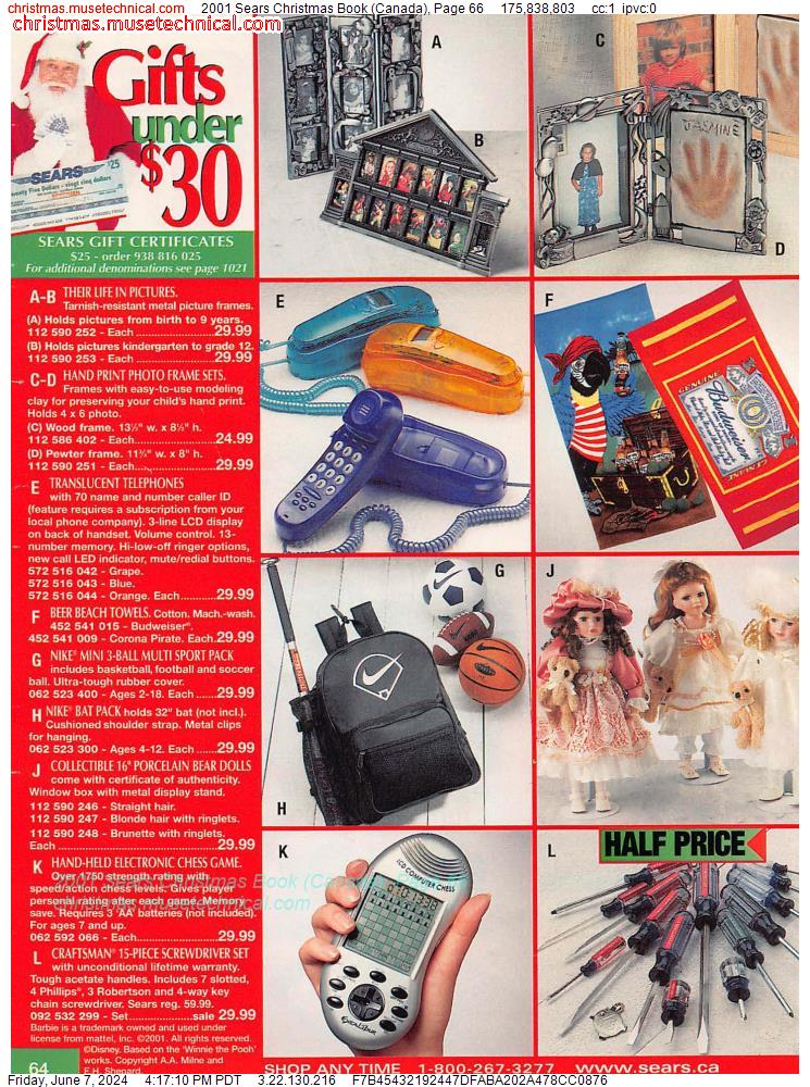 2001 Sears Christmas Book (Canada), Page 66
