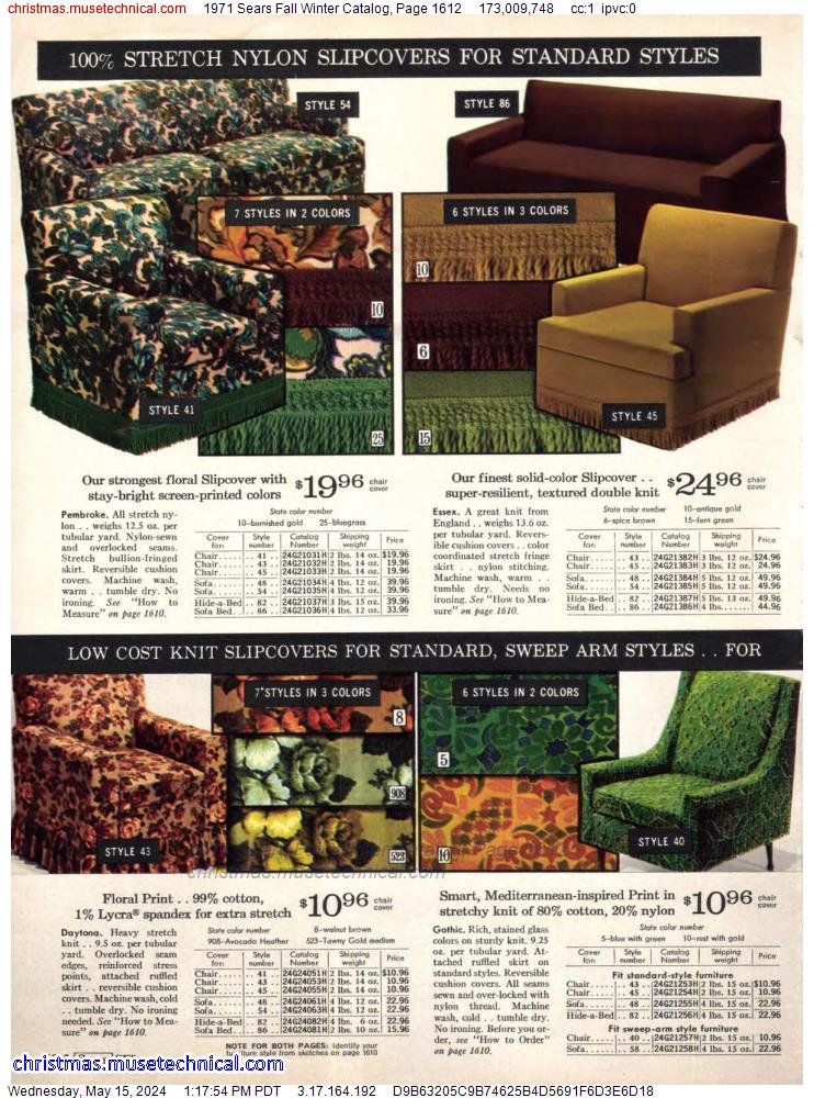 1971 Sears Fall Winter Catalog, Page 1612