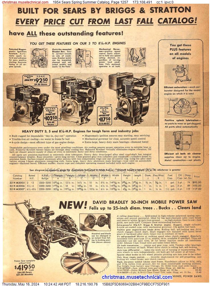 1954 Sears Spring Summer Catalog, Page 1257
