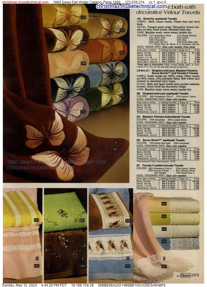 1980 Sears Fall Winter Catalog, Page 1569