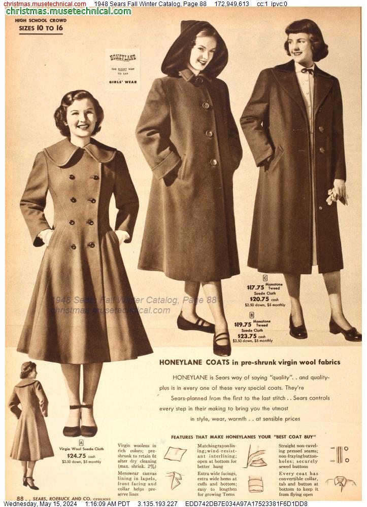 1948 Sears Fall Winter Catalog, Page 88