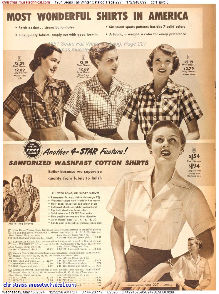 1951 Sears Fall Winter Catalog, Page 227