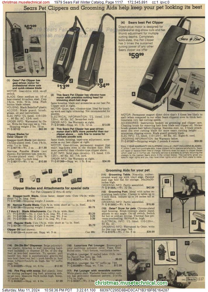 1979 Sears Fall Winter Catalog, Page 1117