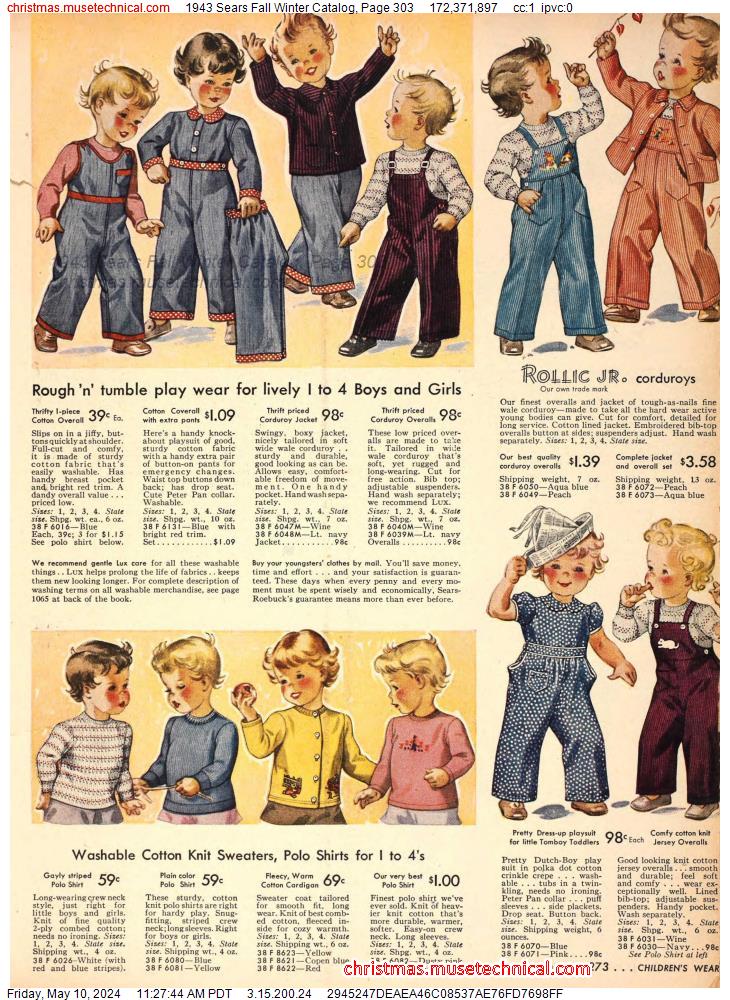1943 Sears Fall Winter Catalog, Page 303