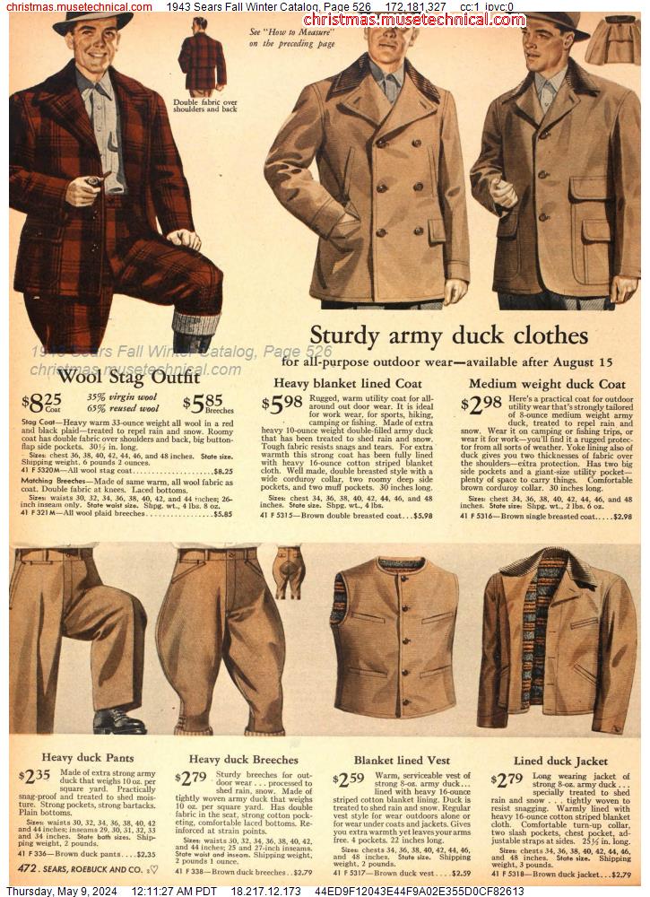 1943 Sears Fall Winter Catalog, Page 526