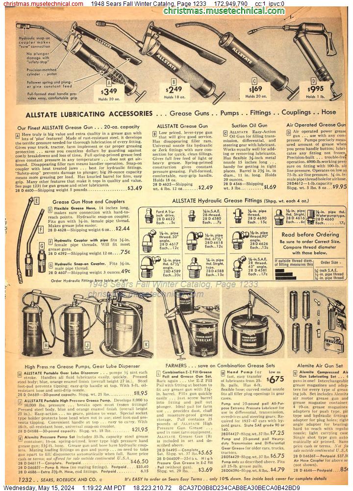 1948 Sears Fall Winter Catalog, Page 1233