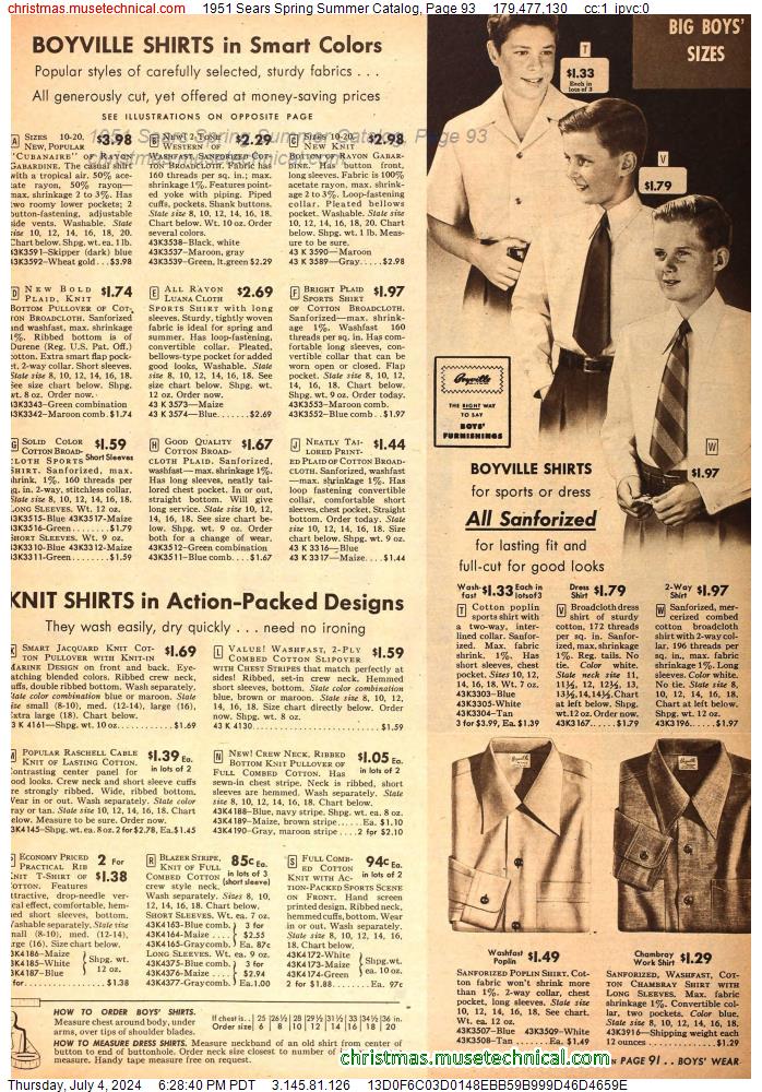 1951 Sears Spring Summer Catalog, Page 93