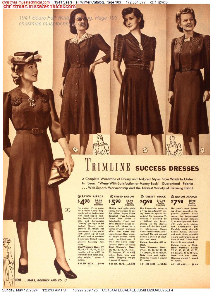 1941 Sears Fall Winter Catalog, Page 103