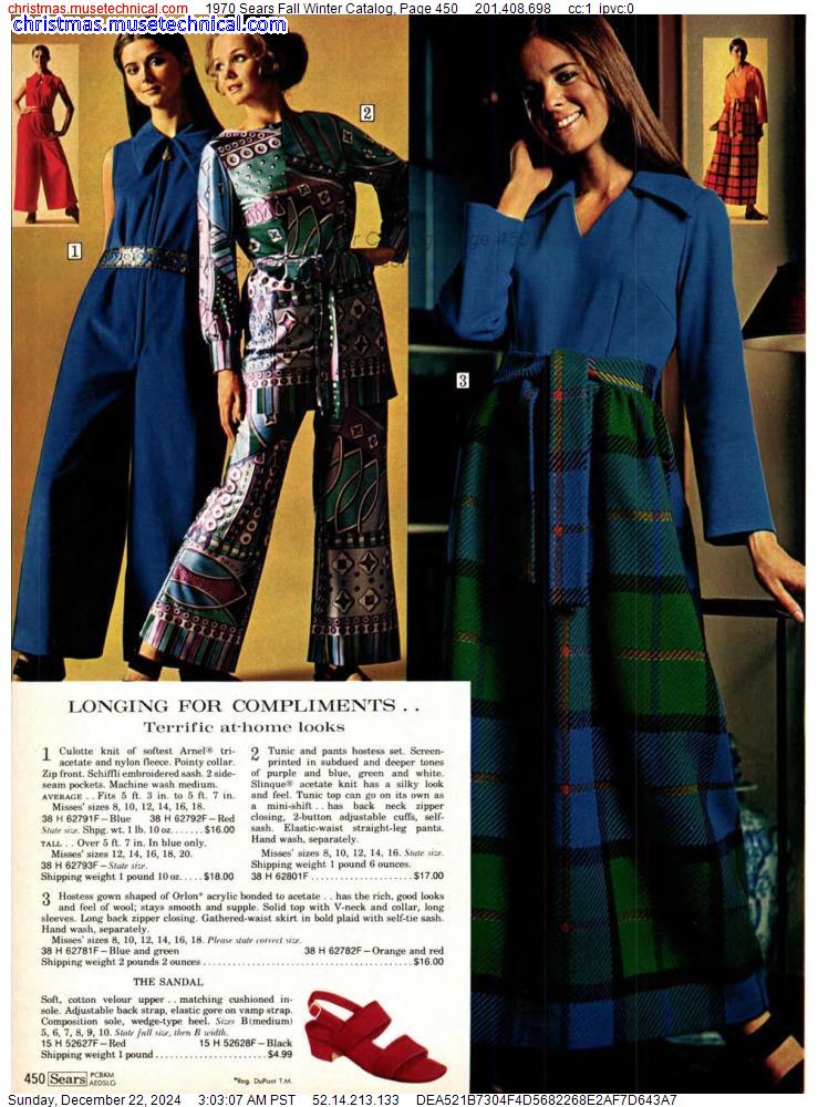 1970 Sears Fall Winter Catalog, Page 450