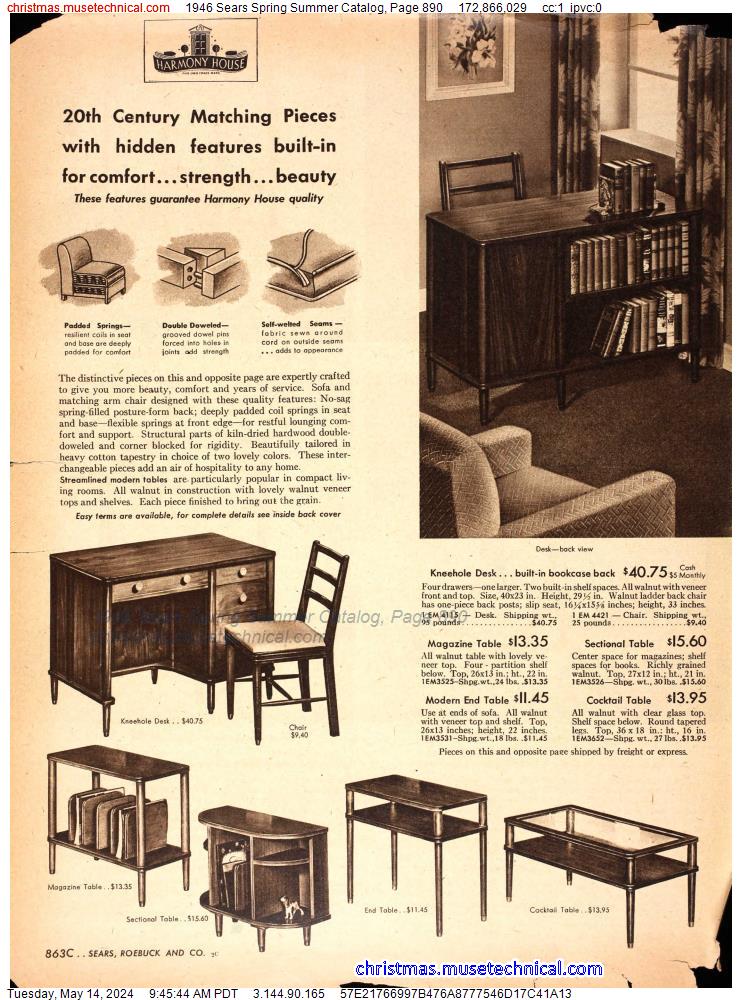 1946 Sears Spring Summer Catalog, Page 890