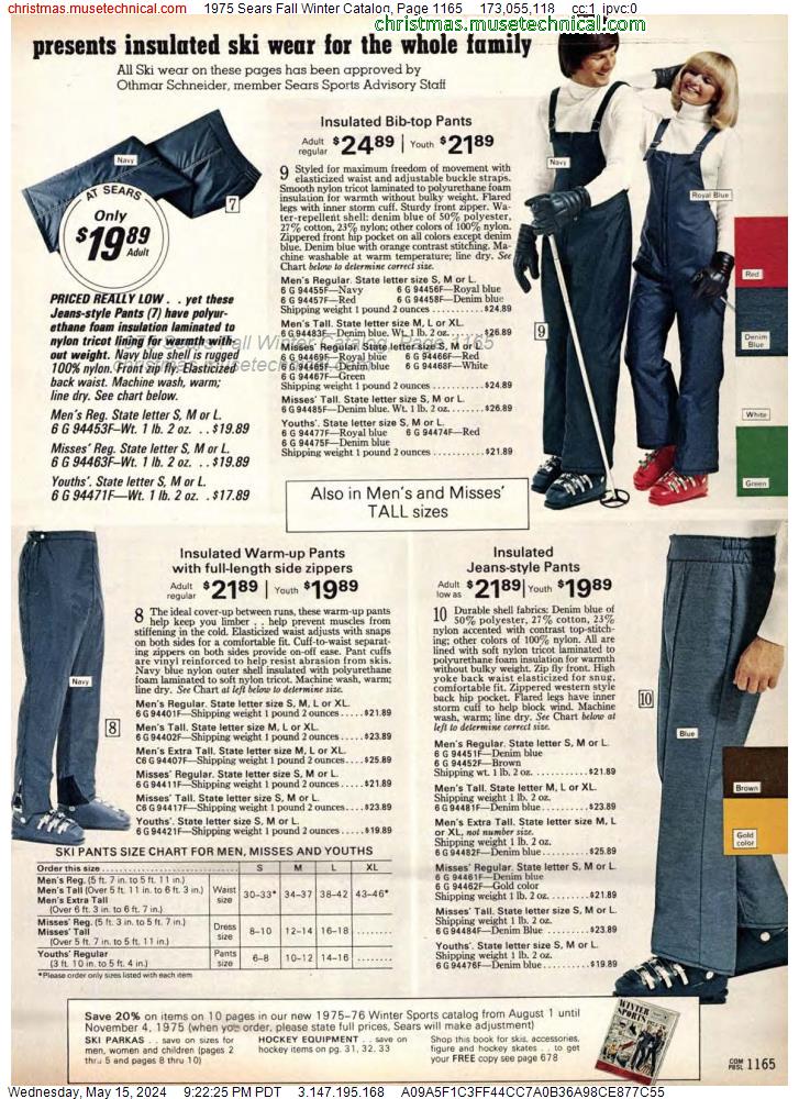 1975 Sears Fall Winter Catalog, Page 1165