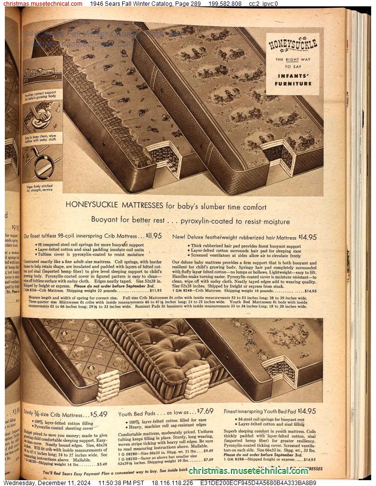 1946 Sears Fall Winter Catalog, Page 289