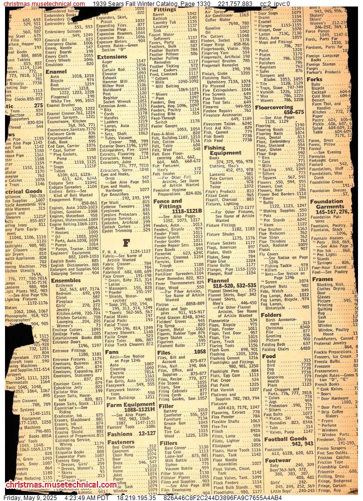 1939 Sears Fall Winter Catalog, Page 1330