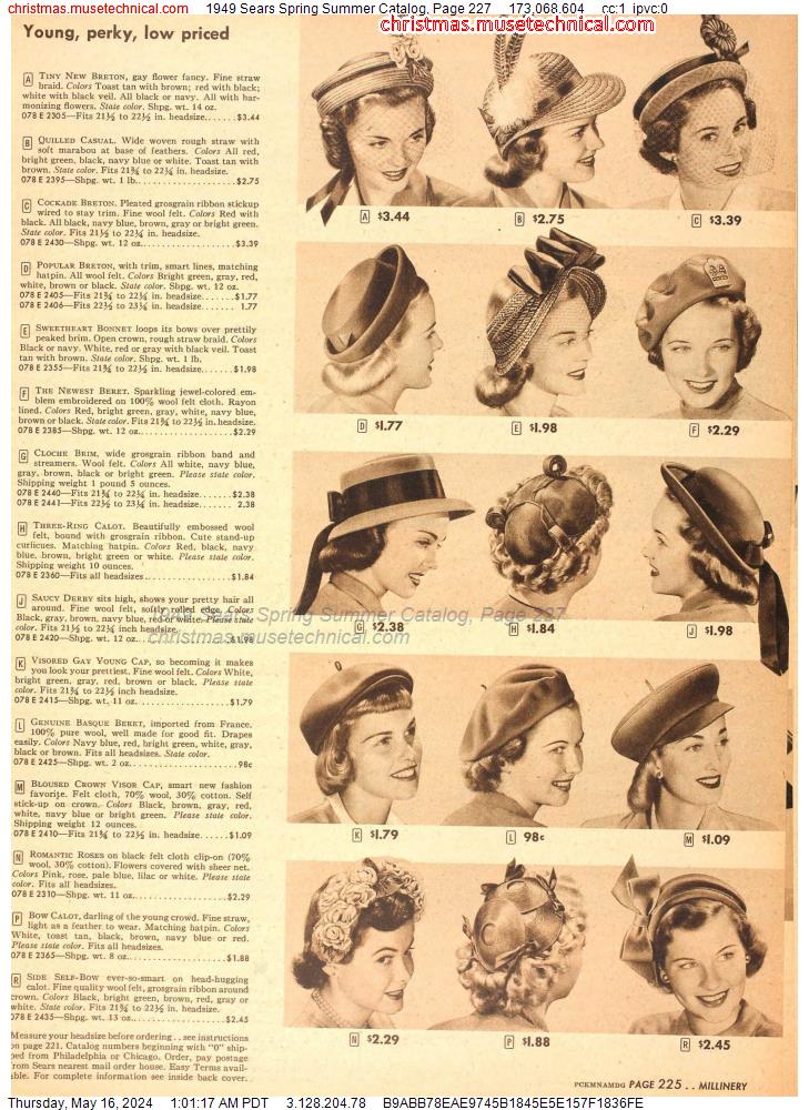 1949 Sears Spring Summer Catalog, Page 227