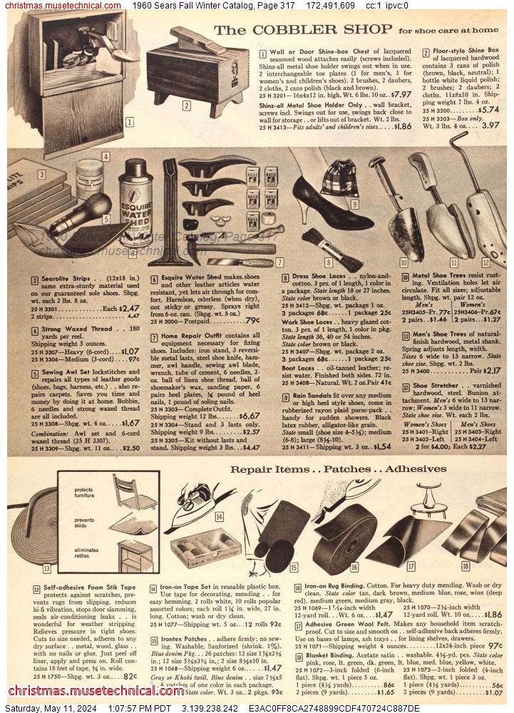 1960 Sears Fall Winter Catalog, Page 317