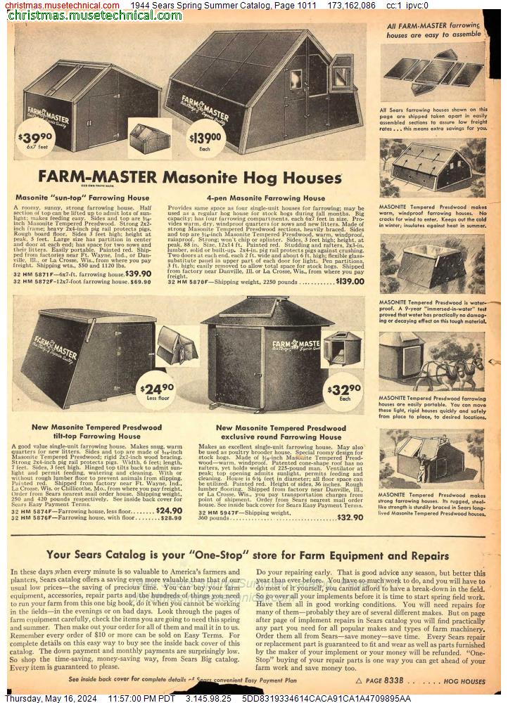 1944 Sears Spring Summer Catalog, Page 1011