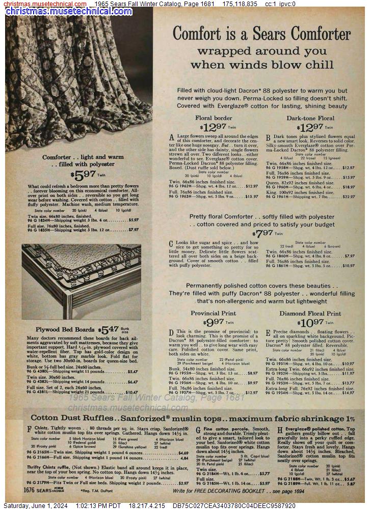 1965 Sears Fall Winter Catalog, Page 1681