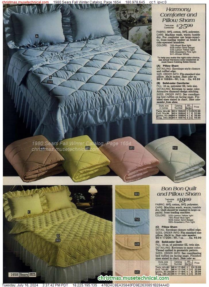 1980 Sears Fall Winter Catalog, Page 1654