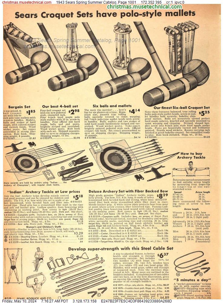1943 Sears Spring Summer Catalog, Page 1001