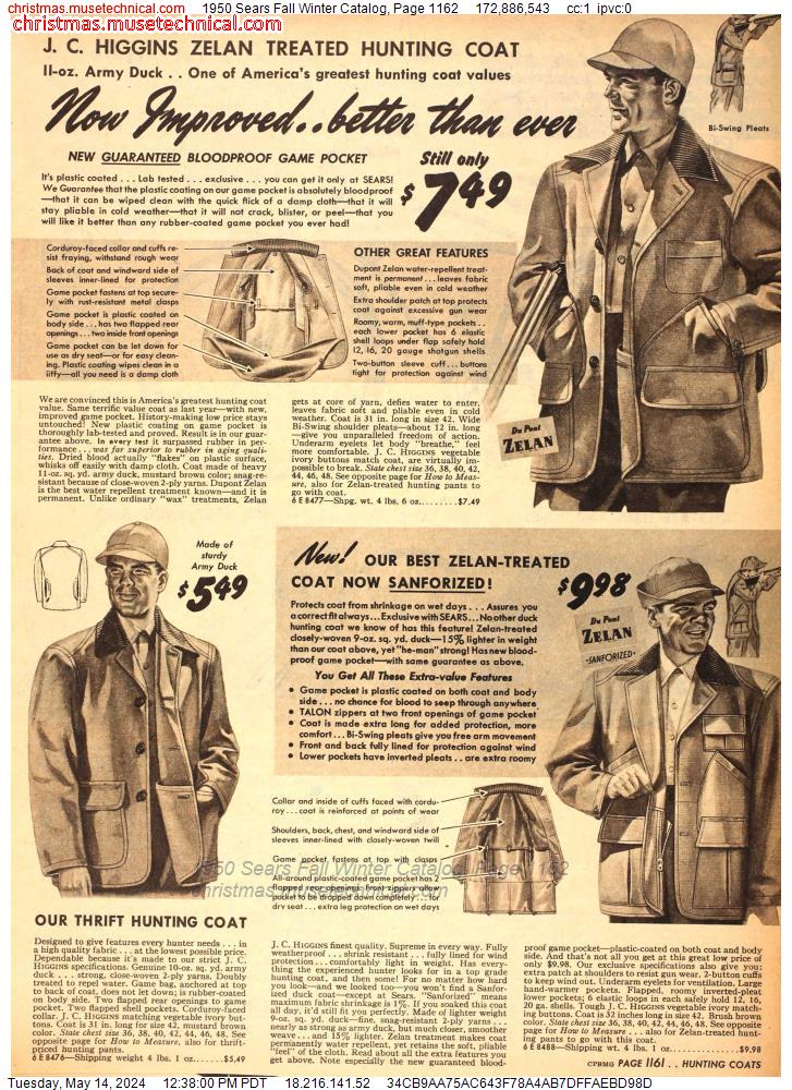 1950 Sears Fall Winter Catalog, Page 1162