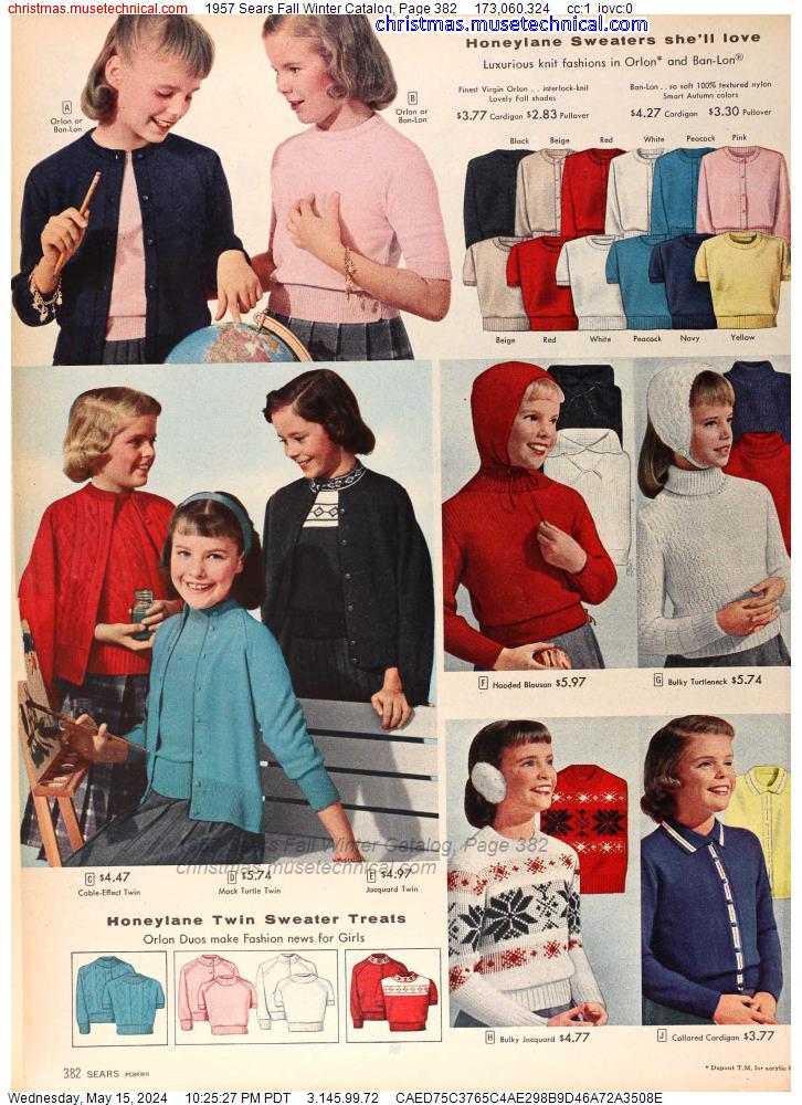 1957 Sears Fall Winter Catalog, Page 382