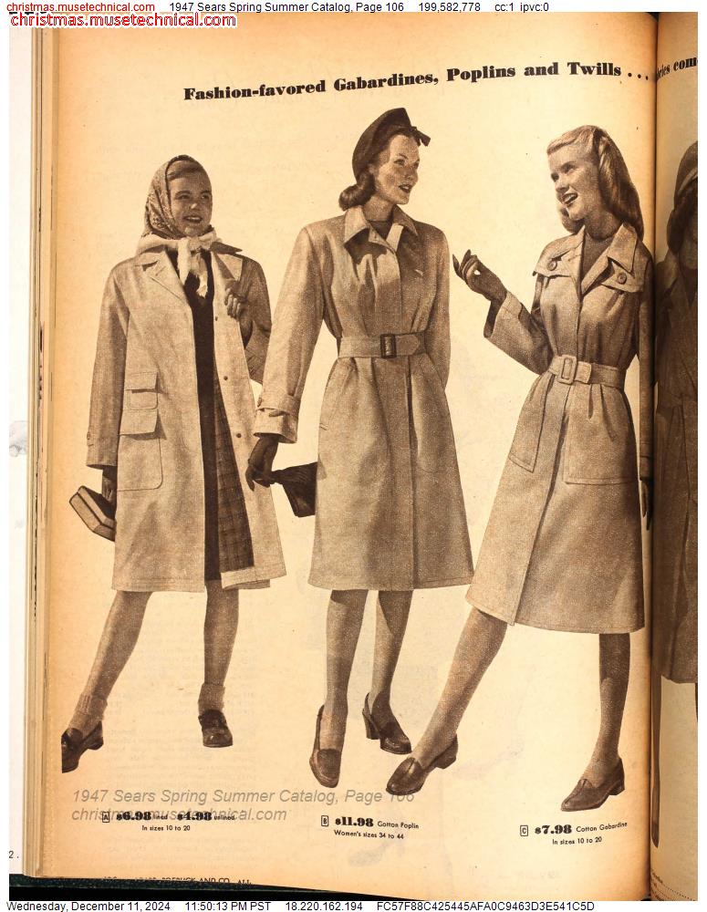 1947 Sears Spring Summer Catalog, Page 106