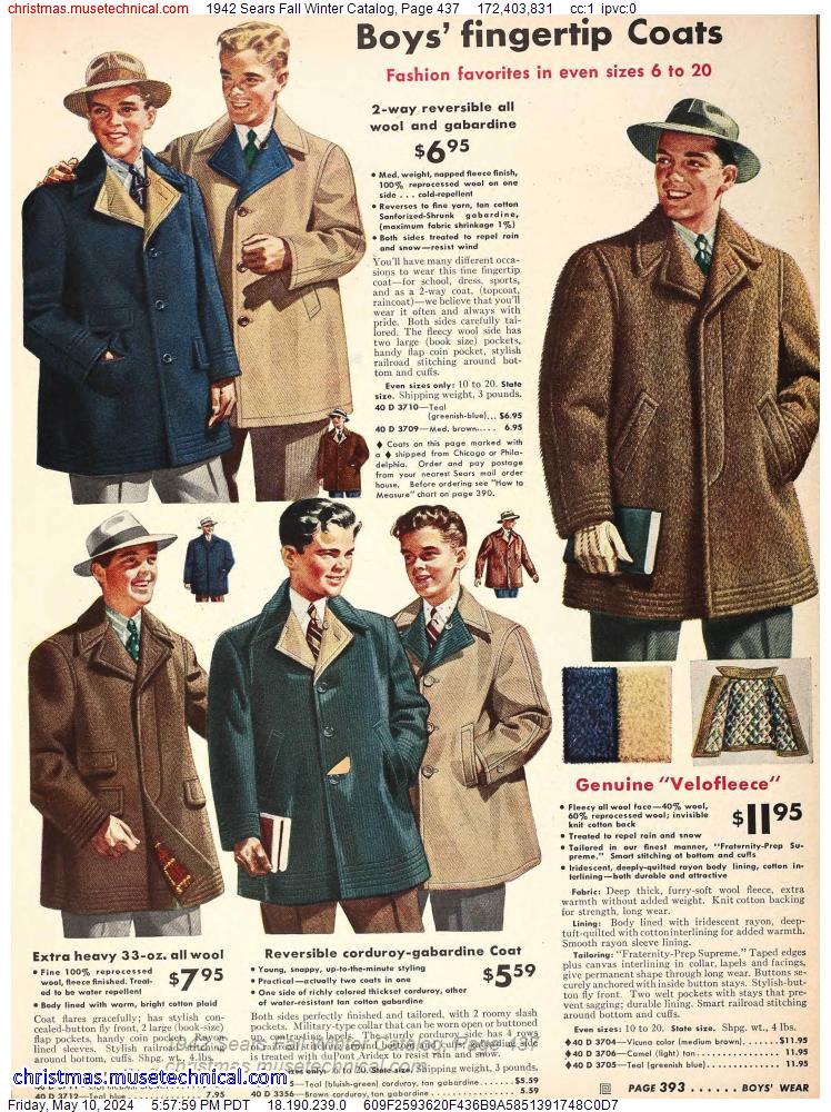 1942 Sears Fall Winter Catalog, Page 437