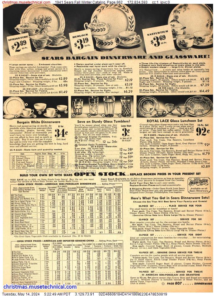 1941 Sears Fall Winter Catalog, Page 862