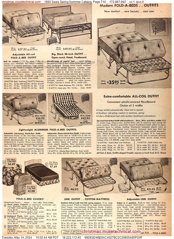 1955 Sears Spring Summer Catalog, Page 710