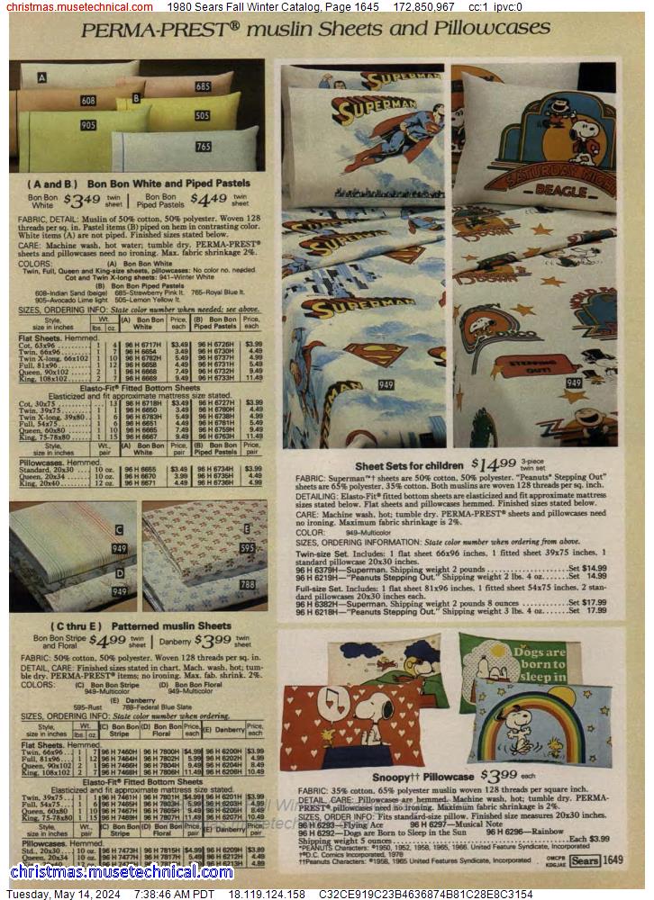 1980 Sears Fall Winter Catalog, Page 1645
