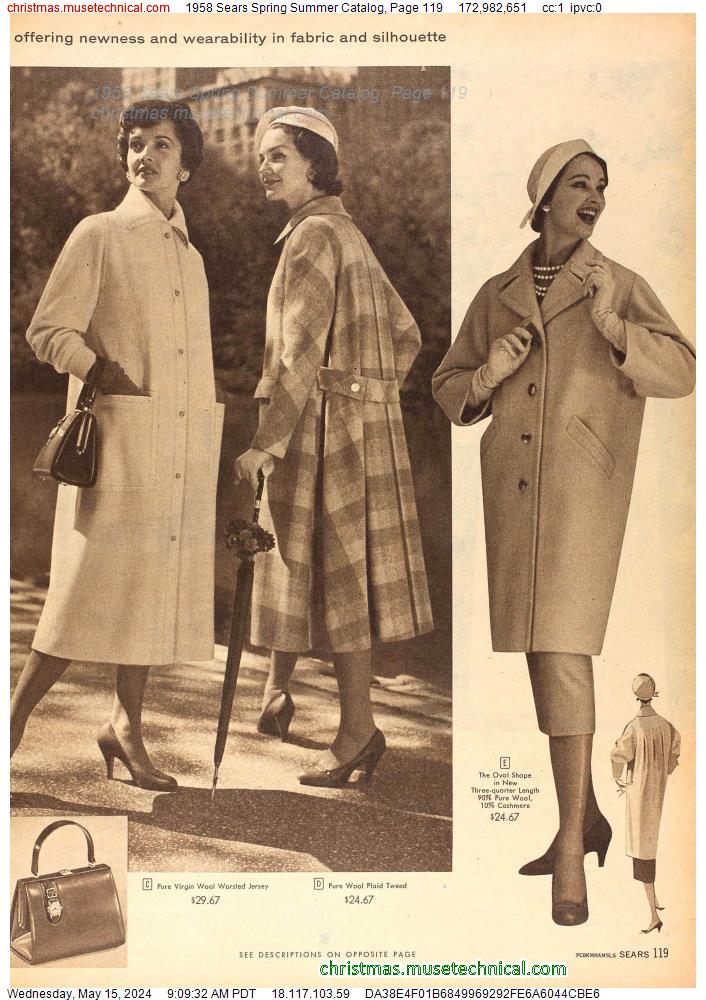 1958 Sears Spring Summer Catalog, Page 119