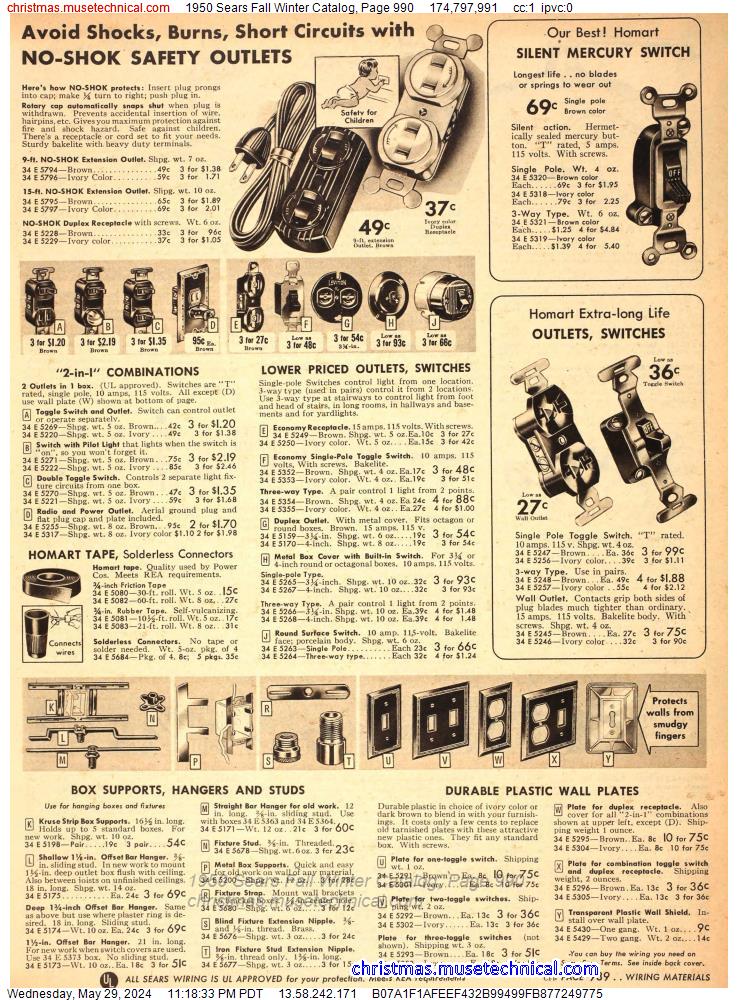 1950 Sears Fall Winter Catalog, Page 990
