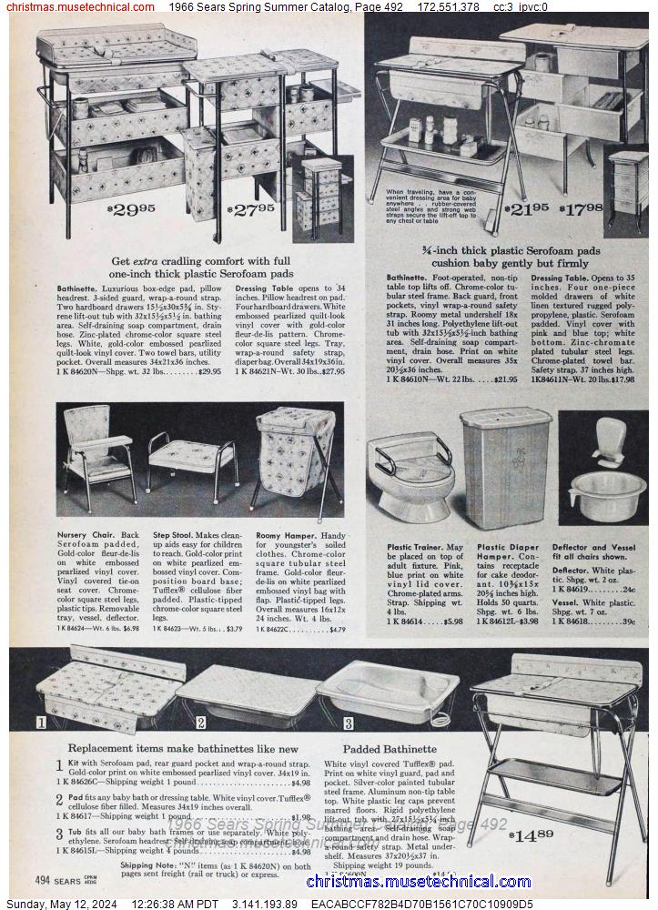 1966 Sears Spring Summer Catalog, Page 492