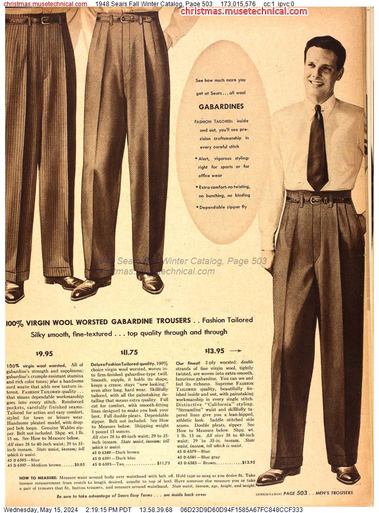 1948 Sears Fall Winter Catalog, Page 503