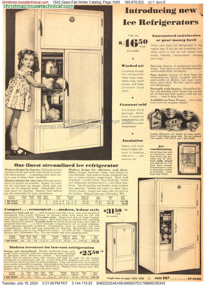 1942 Sears Fall Winter Catalog, Page 1000