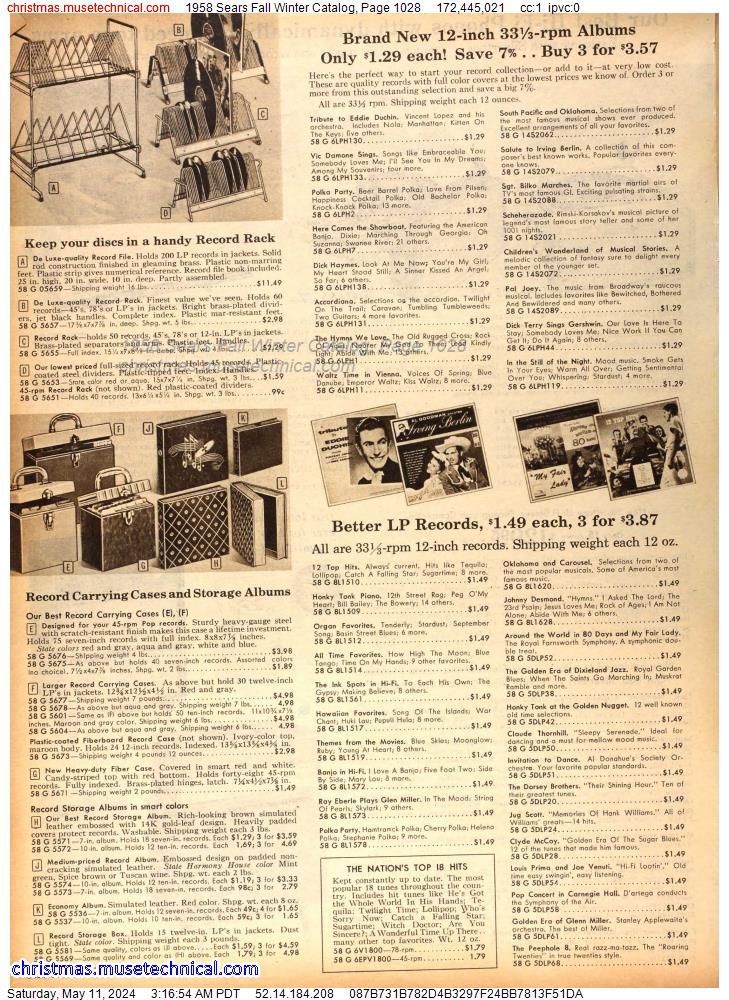 1958 Sears Fall Winter Catalog, Page 1028