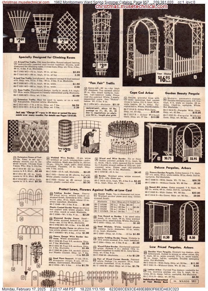 1962 Montgomery Ward Spring Summer Catalog, Page 957